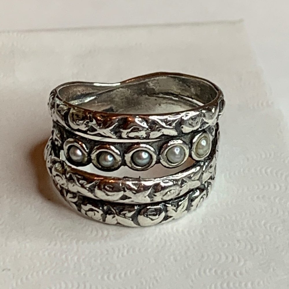 Sterling 925 Didae Freshwater Pearl Ring - Sz 6.5